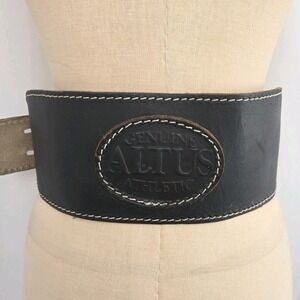Altus Genuine Weight lifting Belt Size M Black Leather Padded Two Prong Suede
